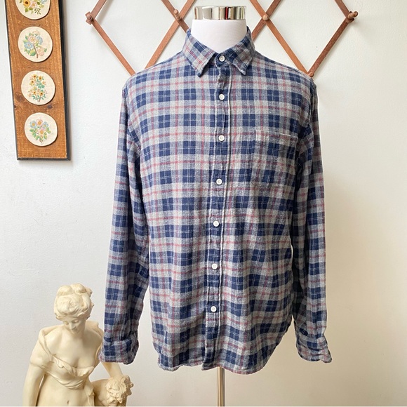J Crew Flannel Plaid Slim Fit Button Up Shirt - Picture 1 of 14